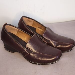 Bjorndal Noelle Brown Leather Comfort Loafers Slip On Shoes Women's Size 9M